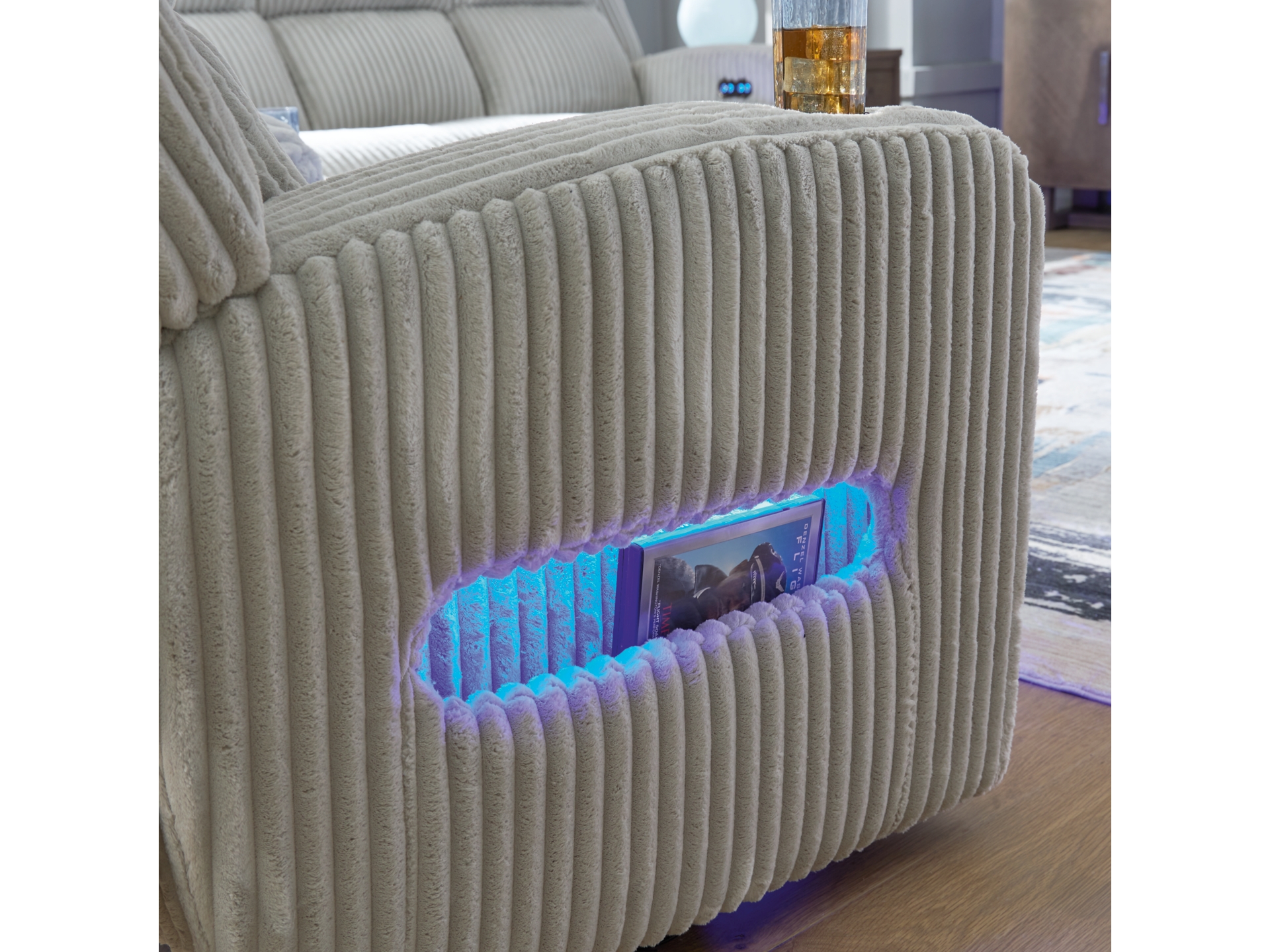 Image 6 of TwinBrooke Dual Power Reclining Sofa loveseat chair Alloy 