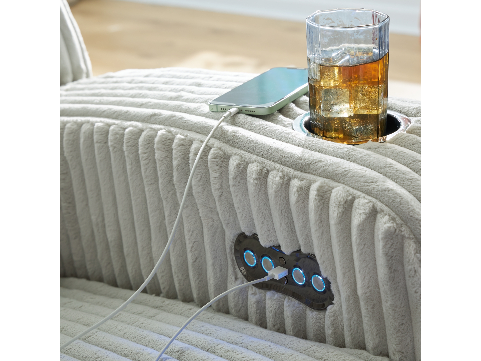 Image 3 of TwinBrooke Dual Power Reclining Sofa loveseat chair Alloy 