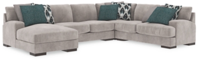 Bardarson 4-Piece Sectional with Chaise, Silver, large