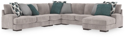 Bardarson 5-Piece Sectional with Chaise, Silver, large