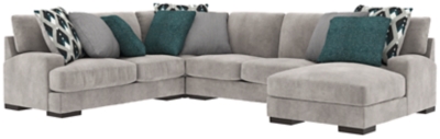 Bardarson 4-Piece Sectional with Chaise, Silver, large