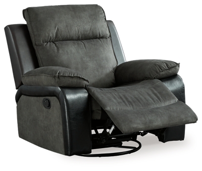 Woodsway Swivel Glider Recliner, Gray, rollover