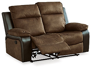 Woodsway Reclining Loveseat, Brown, rollover