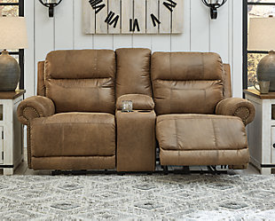 Grearview Power Reclining Loveseat with Console, Earth, rollover