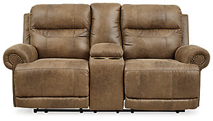 Grearview Power Reclining Loveseat with Console, Earth, large
