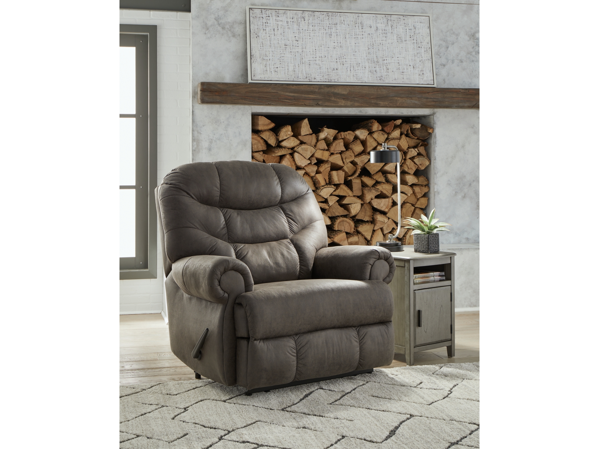 Image 1 of Camera Time Oversized Manual Recliner Gunmetal 