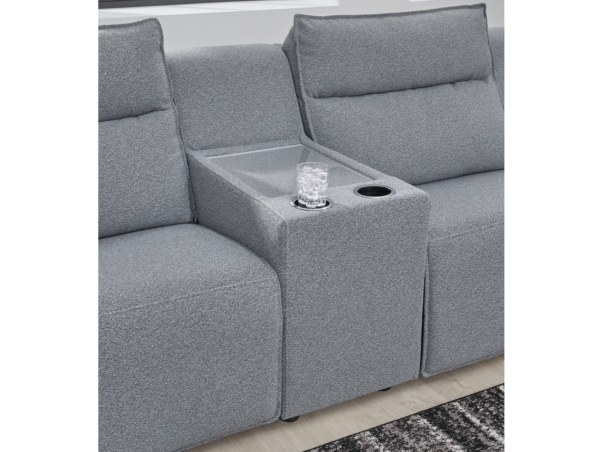 Image 3 of power ModMax II Reclining Modular Sectional with Chaise and Consoles