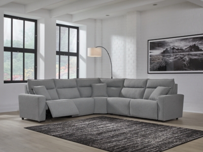 Modmax 5-Piece Power Reclining Sectional - Salt and Pepper