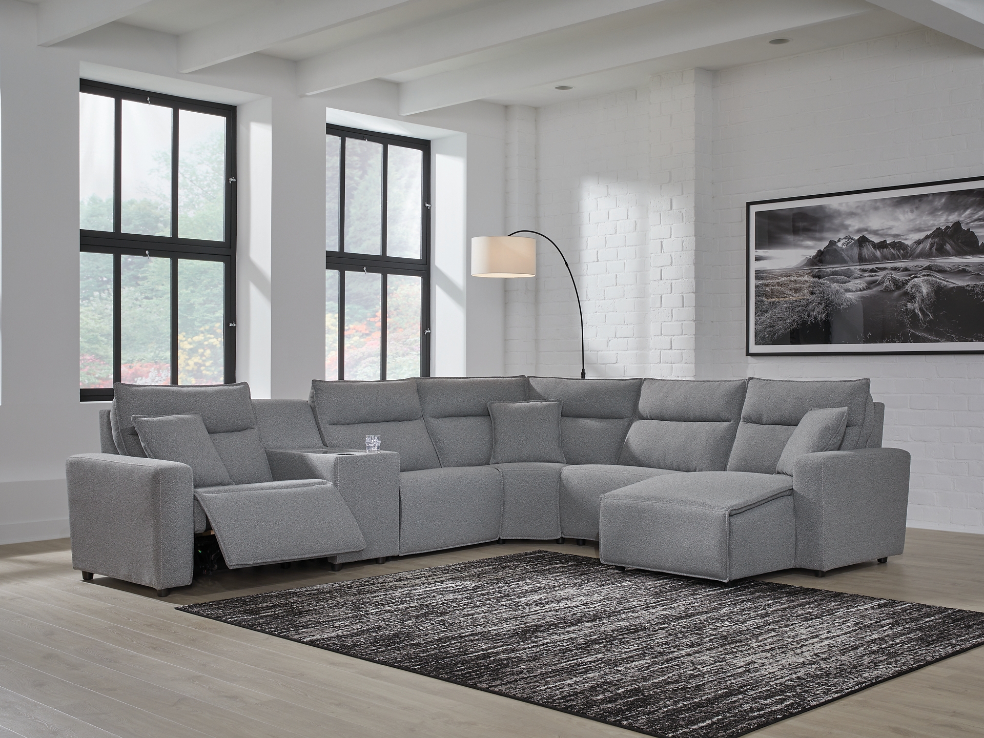 power ModMax II Reclining Modular Sectional with Chaise and Consoles