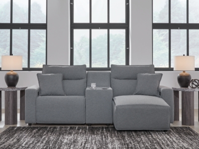 ModMax II 3-Piece Power Reclining Sectional with Chaise, Salt and Pepper, rollover