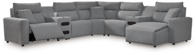 ModMax II 7-Piece Power Reclining Sectional with Chaise, Salt and Pepper, large