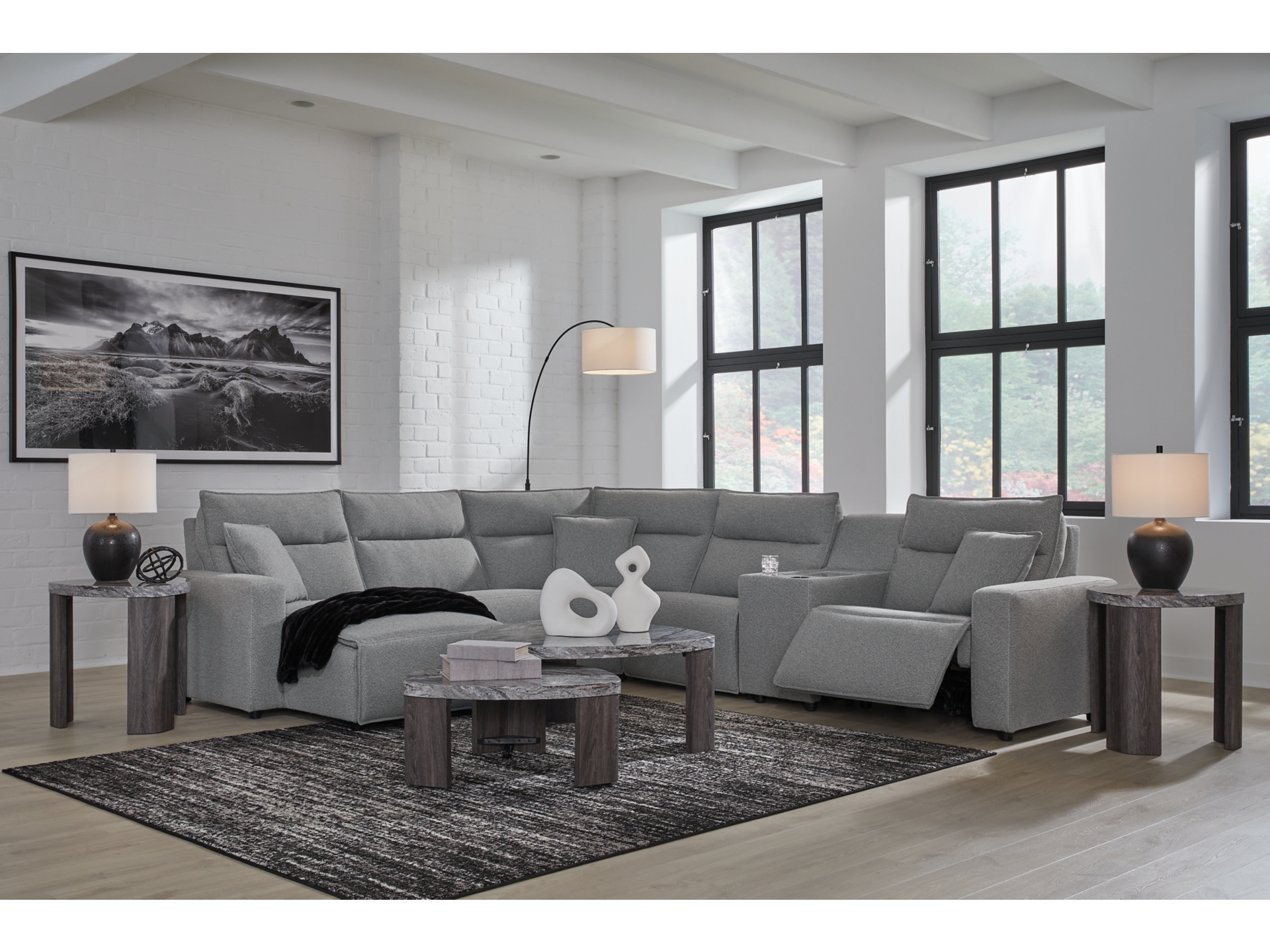 Image 4 of power ModMax II Reclining Modular Sectional with Chaise and Consoles