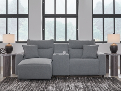 Modmax 3-Piece Power Reclining Sectional with Chaise - Salt and Pepper