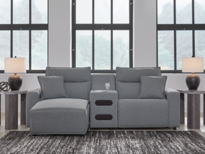 Modmax 3-Piece Power Reclining Sectional with Chaise - Salt and Pepper