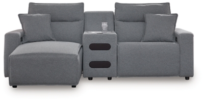 Modmax 3-Piece Power Reclining Sectional with Chaise - Salt and Pepper