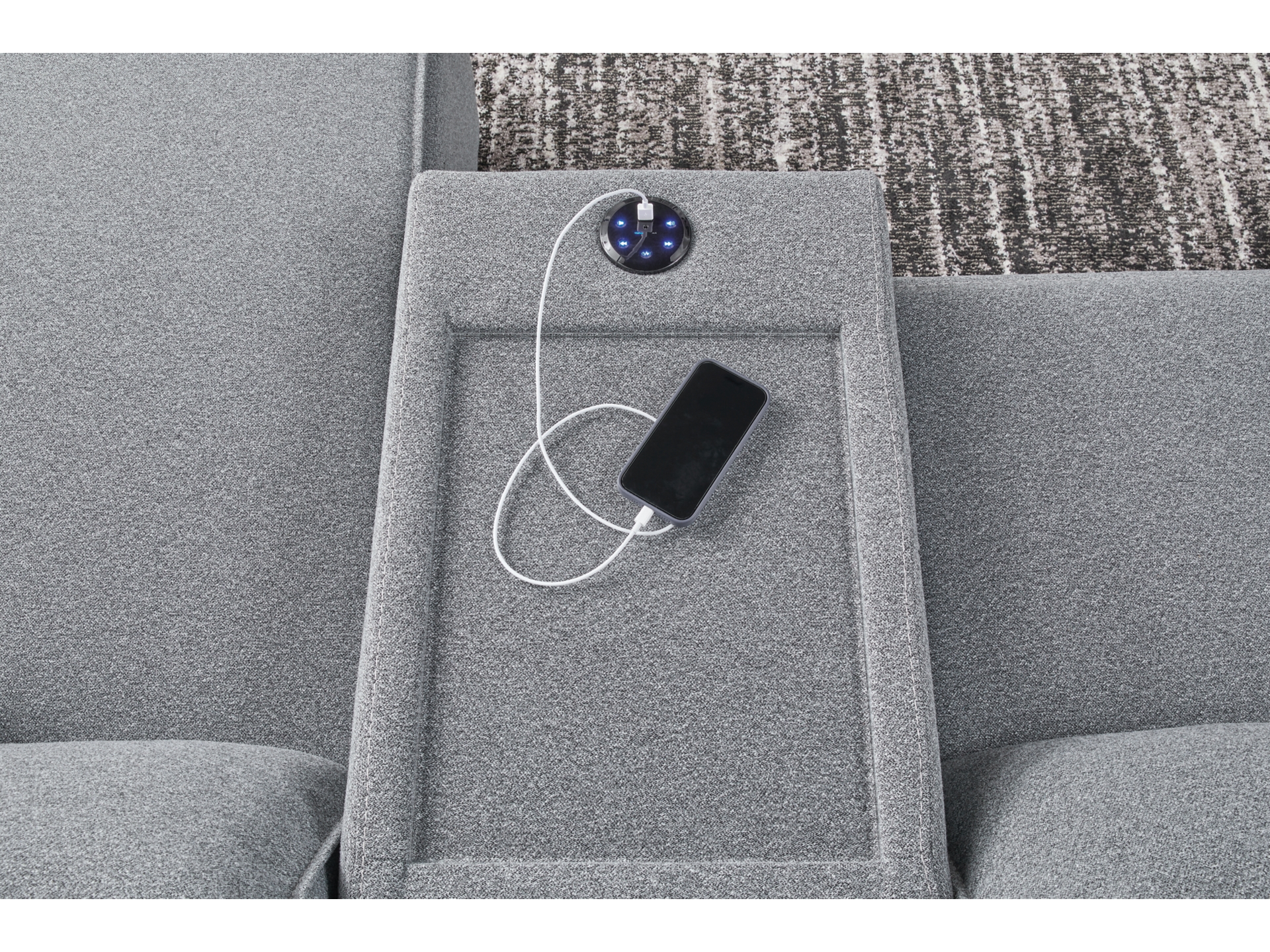 Image 2 of power ModMax II Reclining Modular Sectional with Chaise and Consoles