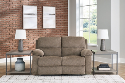 Scranto Manual Reclining Loveseat, Oak