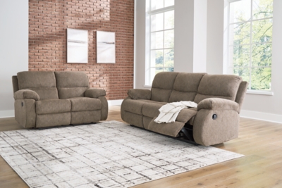 Scranto Sofa and Loveseat, Oak