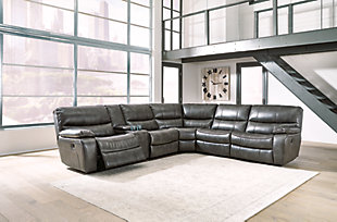 Mayall 6-Piece Power Recining Sectional, Natural Gray, rollover
