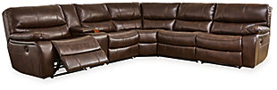 Mayall 6-Piece Power Reclining Sectional, Chocolate, large