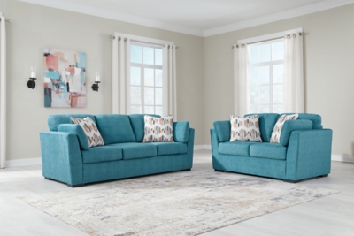 Keerwick Sofa and Loveseat, Teal