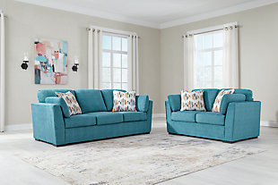 Keerwick Sofa and Loveseat, Teal, rollover