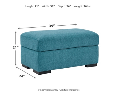 Keerwick Ottoman, Teal, large