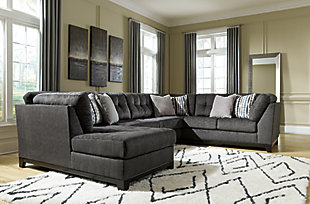Reidshire 3-Piece Sectional with Chaise, Steel, rollover