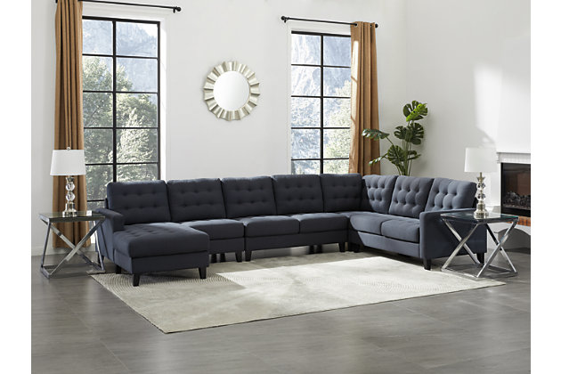 Laralow 5 Piece Sectional With Chaise, Bar Sectional Sofas