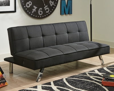 Santini Flip Flop Armless Sofa, Black, large
