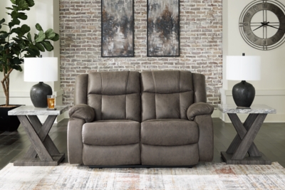 6880486 First Base Manual Reclining Loveseat, Gunmetal sku 6880486