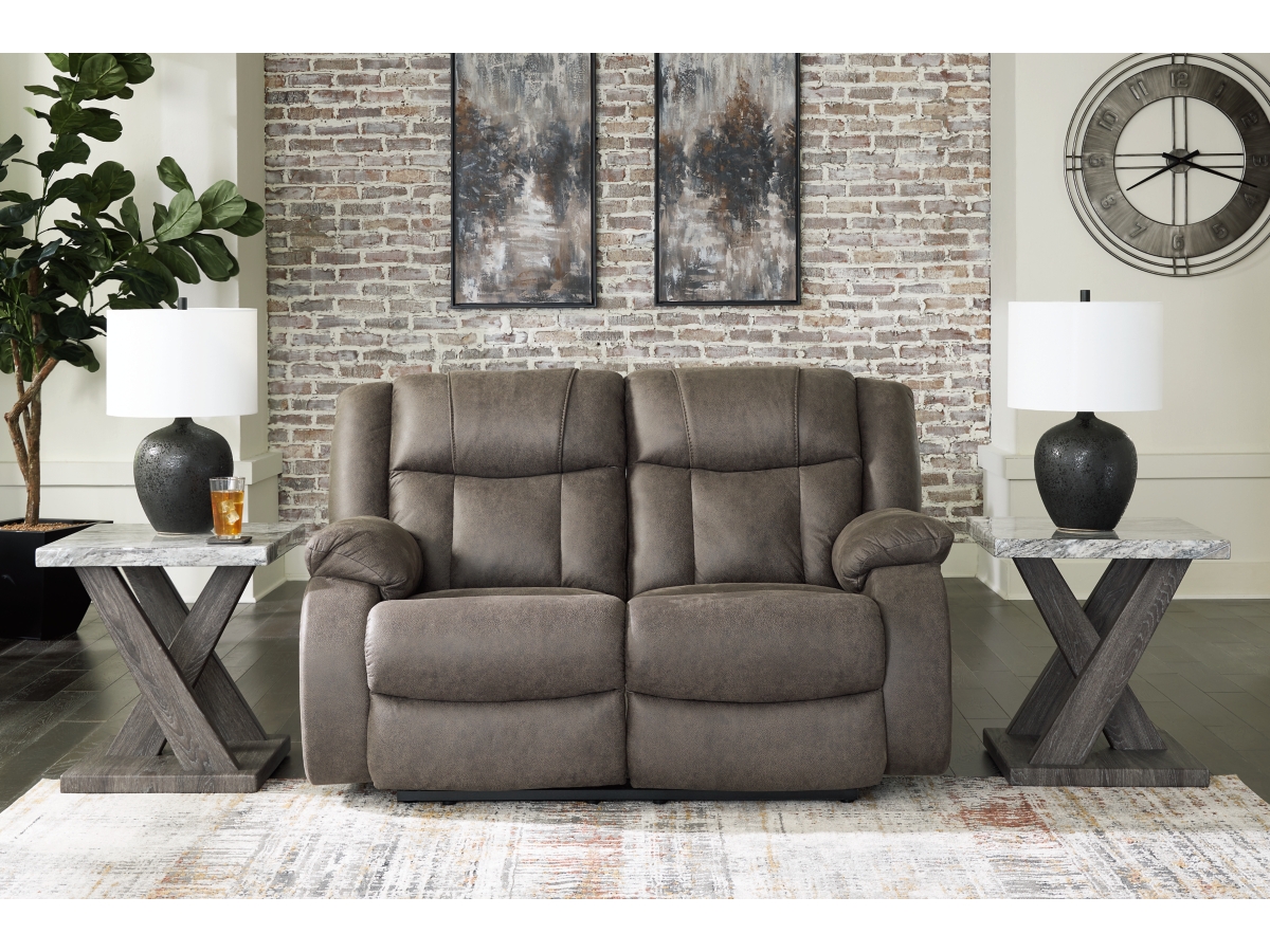 First Base Manual Reclining Loveseat Ashley