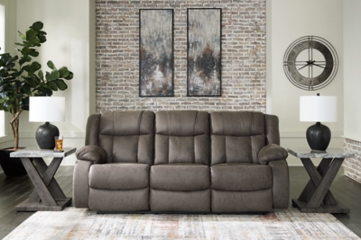 First Base Manual Reclining Sofa, Gunmetal