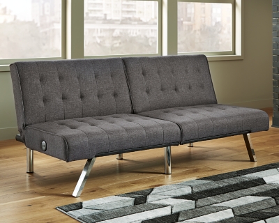 Sivley Flip Flop Armless Sofa, Charcoal, rollover