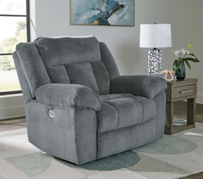 Tip-Off Oversized Dual Power Recliner, Slate