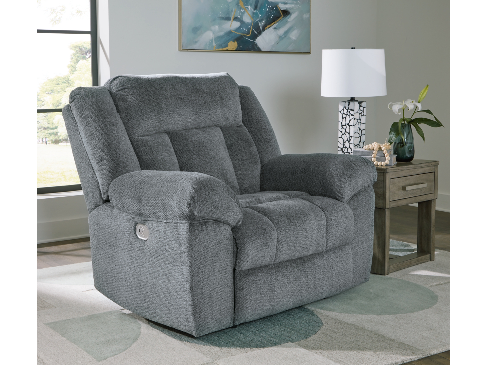 Image 3 of Tip-Off Oversized Dual Power Recliner Slate