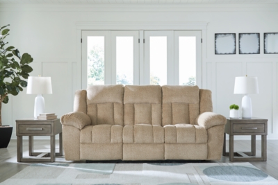 Tip-Off Dual Power Reclining Sofa, Wheat