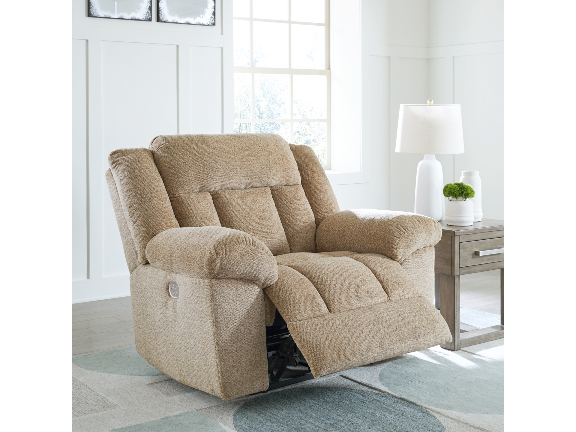 Image 0 of Tip-Off Oversized Dual Power Recliner Wheat 