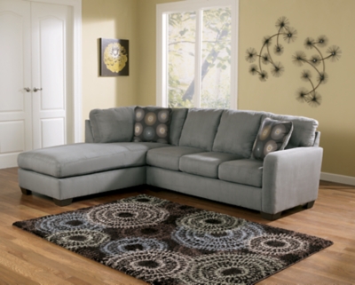 Zella 2-Piece Sectional with Chaise, Charcoal, rollover