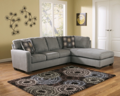 Zella 2-Piece Sectional with Chaise, Charcoal, rollover