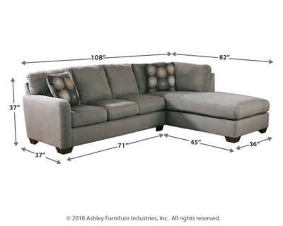 Zella 2 Piece Sectional With Chaise Ashley Furniture Homestore