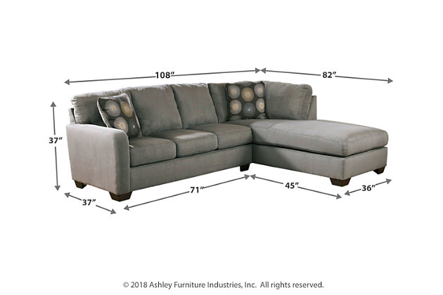 Zella 2 Piece Sectional With Chaise, Ashley Furniture Leather Sectional