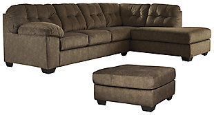 Accrington 2-Piece Sectional with Ottoman, Earth, large