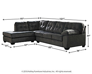 Accrington 2-Piece Sectional with Ottoman, Granite, large