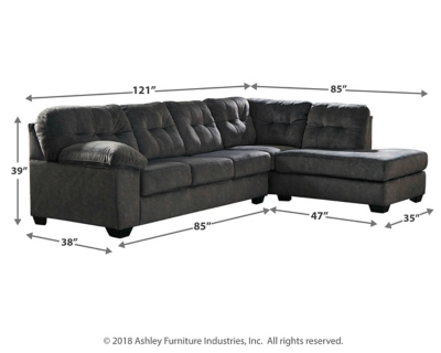 Accrington 2-Piece Sectional with Ottoman, Granite, large