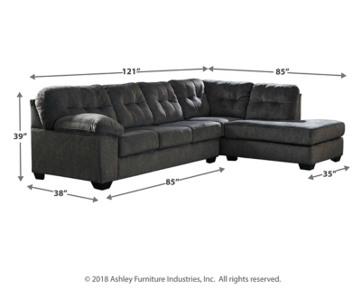 Accrington 2-Piece Sleeper Sectional with Chaise, Granite, large