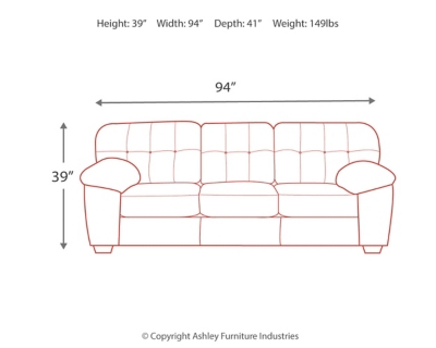 Looking for the perfect blend of decadent comfort and contemporary flair? Feast your eyes on the Accrington sofa. Tufted box cushioning and thick pillow top armrests brilliantly merge style and a sumptuous feel. Wonderfully plush to the touch, the sofa's granite gray fabric is the ultimate choice for a chic, trendy look.Corner-blocked frame | Attached back and loose seat cushions | High-resiliency foam cushions wrapped in thick poly fiber | Platform foundation system resists sagging 3x better than spring system after 20,000 testing cycles by providing more even support | Smooth platform foundation maintains tight, wrinkle-free look without dips or sags that can occur over time with sinuous spring foundations | Polyester upholstery | Exposed feet with faux wood finish