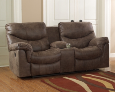 alzena reclining loveseat with console | ashley furniture homestore