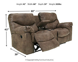 Alzena Reclining Loveseat with Console, , large