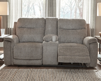 Mouttrie Power Reclining Loveseat with Console, , rollover